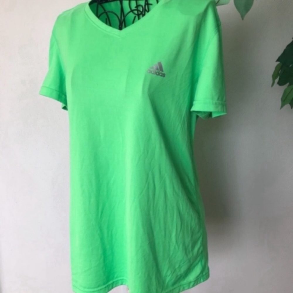 Adidas Short Sleeve V-Neck Climalite Shirt Size M - Picture 2 of 8